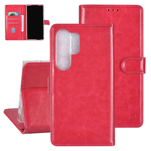 UNIQ handytasche etui für Samsung Galaxy S24 Ultra Book-Case hul - 3 pasjeshouder - Hot Rosa