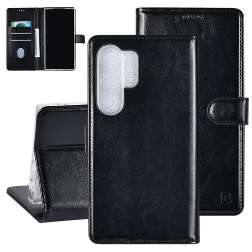 UNIQ handytasche etui für Samsung Galaxy S24 Ultra Book-Case hul - 3 pasjeshouder - Schwarz