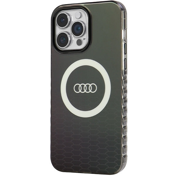 Audi IML Big Logo MagSafe Case Hülle etui für iPhone 14 Pro Max 6.7" Schwarz hardcase