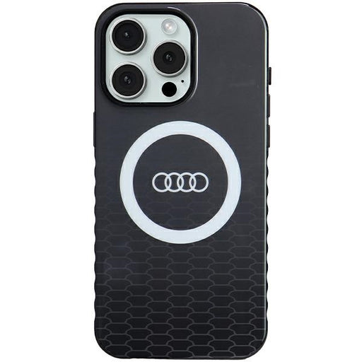 Audi IML Big Logo MagSafe Case Hülle etui für iPhone 15 Pro Max 6.7" Schwarz hardcase