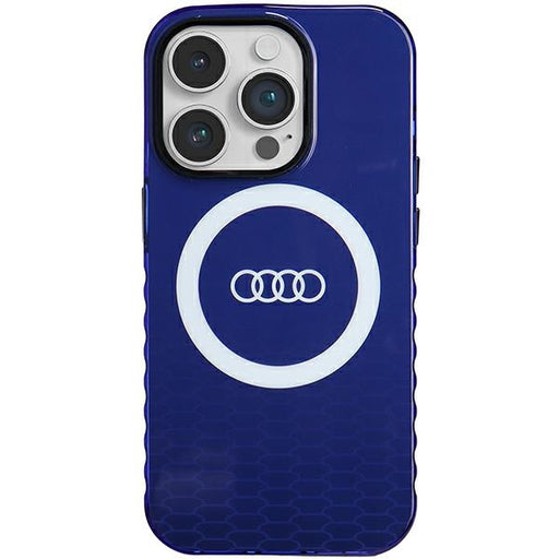 Audi IML Big Logo MagSafe Case Hülle etui für iPhone 14 Pro 6.1" navy Blau hardcase