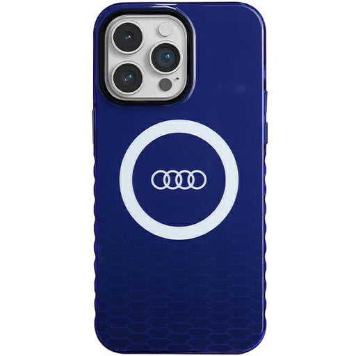 Audi IML Big Logo MagSafe Case Hülle etui für iPhone 14 Pro Max 6.7" navy Blau hardcase