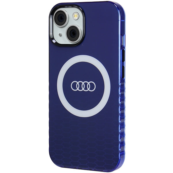 Audi IML Big Logo MagSafe Case Hülle etui für iPhone 15 / 14 / 13 6.1" navy Blau hardcase