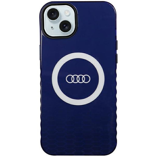 Audi IML Big Logo MagSafe Case Hülle etui für iPhone 15 Plus / 14 Plus 6.7" navy Blau hardcase