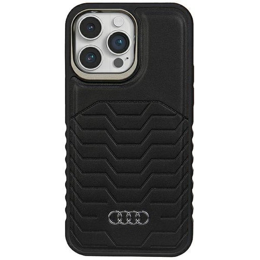 Audi KunstLeder MagSafe Hülle etui für iPhone 14 Pro 6.1" Schwarz hardcase