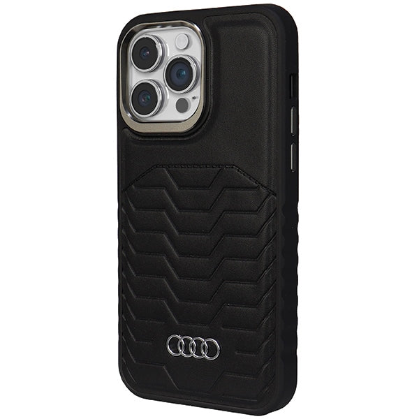 Audi KunstLeder MagSafe Hülle etui für iPhone 14 Pro Max 6.7" Schwarz hardcase