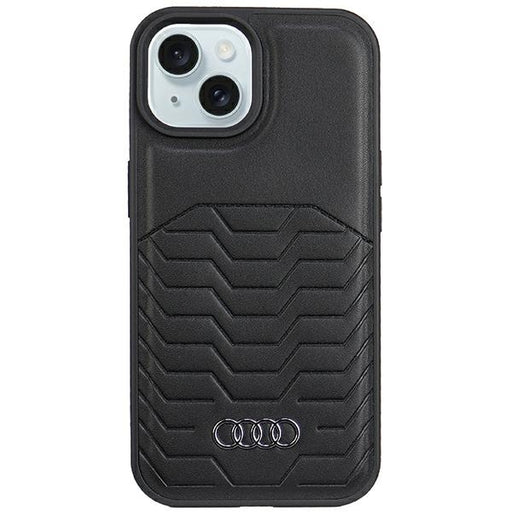 Audi KunstLeder MagSafe Hülle etui für iPhone 15 / 14 / 13 6.1" Schwarz hardcase
