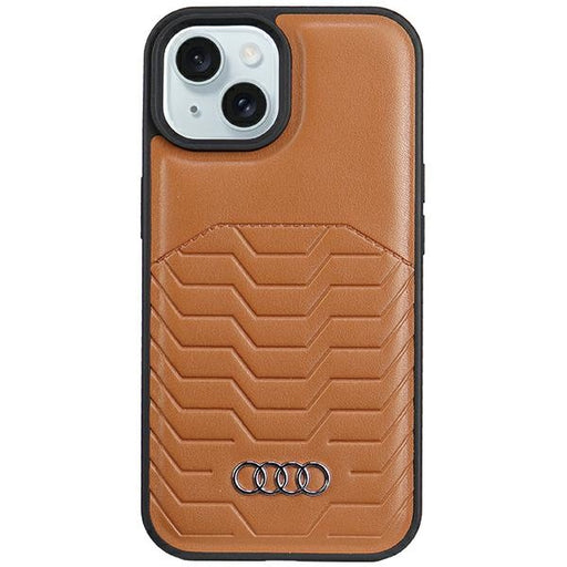 Audi KunstLeder MagSafe Hülle etui für iPhone 15 Plus / 14 Plus 6.7" Braun hardcase