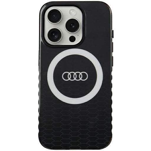 Audi IML Big Logo MagSafe Case Hülle etui für iPhone 15 Pro 6.1" Schwarz hardcase