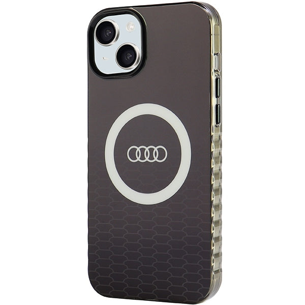 Audi IML Big Logo MagSafe Case Hülle etui für iPhone 15 Plus / 14 Plus 6.7" Schwarz hardcase