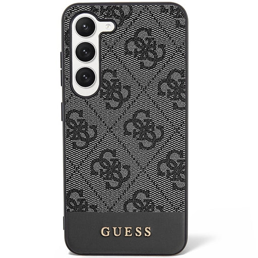 guess-hulle-fur-samsung-s23-s916-schwarz-hardcase-4g-stripe-collection