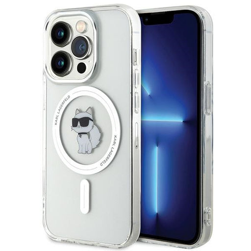 Karl Lagerfeld Hülle Etui für iPhone 15 Pro 6.1" transparent hardcase IML Choupette MagSafe