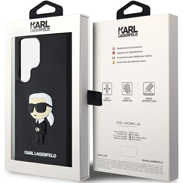 Karl Lagerfeld Hülle für Samsung Galaxy S24 Ultra S928 /Schwarz hardcase 3D Rubber Ikonik