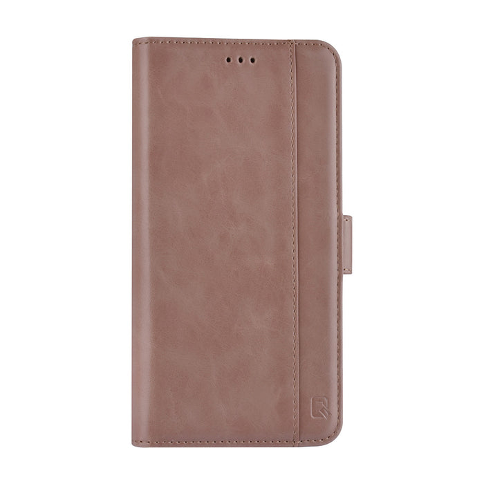 uniq-handytasche-etui-fur-samsung-galaxy-s22-plus-book-case-hul-kartenhalter-fur-3-karten-magnetverschluss-rose-gold