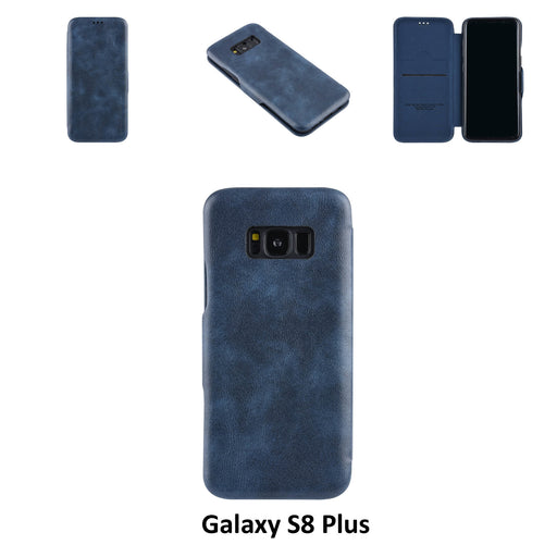 Hanytasche für Samsung Galaxy S8 Plus Kartenhalter Blau Book-Case hul -Magnetverschluss - Kunststof;TPU