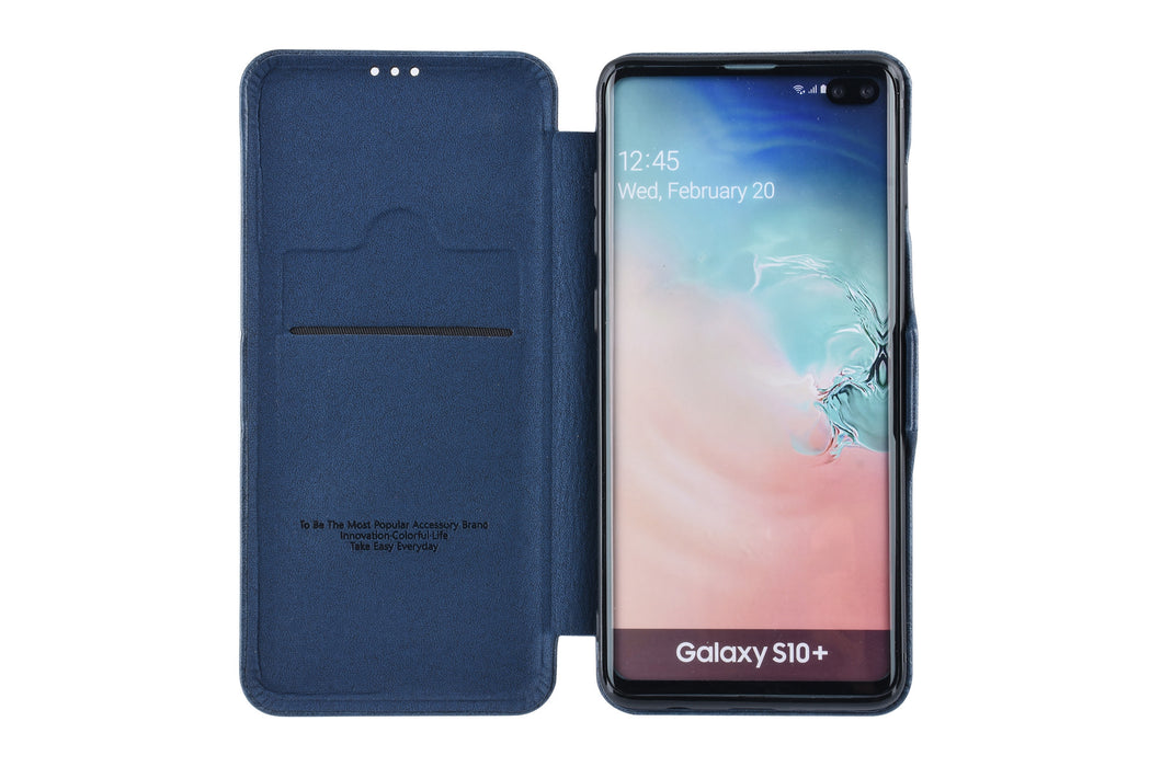 Hanytasche für Samsung Galaxy S10 Plus Kartenhalter Blau Book-Case hul -Magnetverschluss - Kunststof;TPU