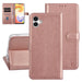 UNIQ Handytasche etui für Samsung Galaxy A04 Book-Case hul - Kartenhalter für 3 Karten - Magnetverschluss - Rose Gold