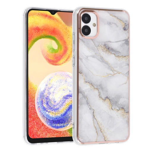 UNIQ Hülle Etui für Samsung Galaxy A04 Silikonhülle - Marble weiss