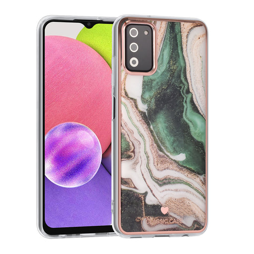 UNIQ Classic Case Etui für Samsung Galaxy A03s - Silikonhülle TPU - Marble Green