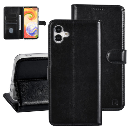 UNIQ Handytasche etui für Samsung Galaxy A04 Book-Case hul - Kartenhalter für 3 Karten - Magnetverschluss - Schwarz