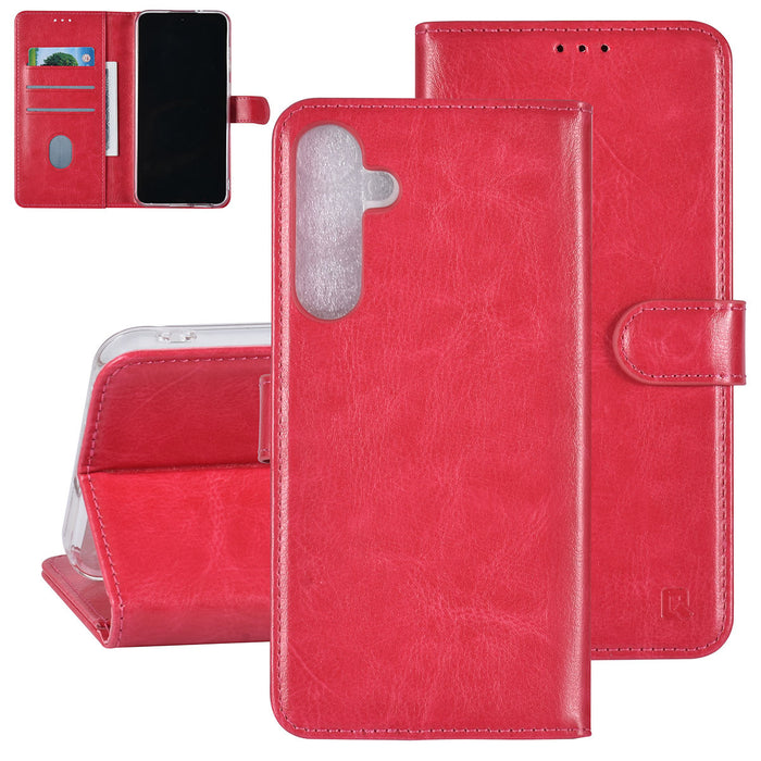 UNIQ handytasche etui für Samsung Galaxy S24 Plus Book-Case hul - 3 pasjeshouder - Hot Rosa