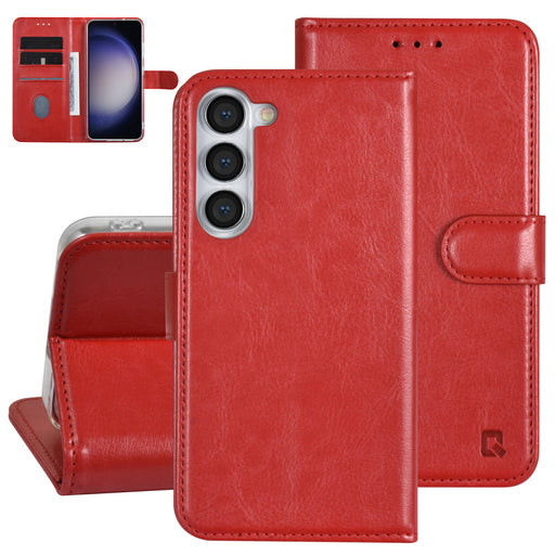 UNIQ Handytasche etui für Samsung Galaxy S23 Plus Book-Case hul - Kartenhalter für 3 Karten - Magnetverschluss - Rot