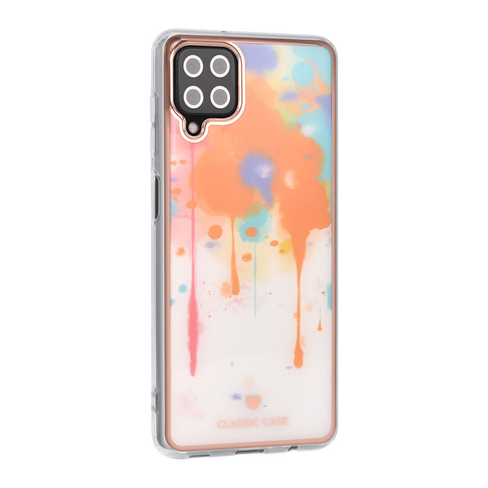 uniq-classic-case-etui-fur-samsung-galaxy-a12-silikonhulle-tpu-graffiti-orange