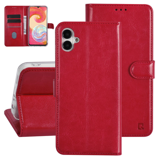 UNIQ Handytasche etui für Samsung Galaxy A04e Book-Case hul - Kartenhalter für 3 Karten - Magnetverschluss - Rot