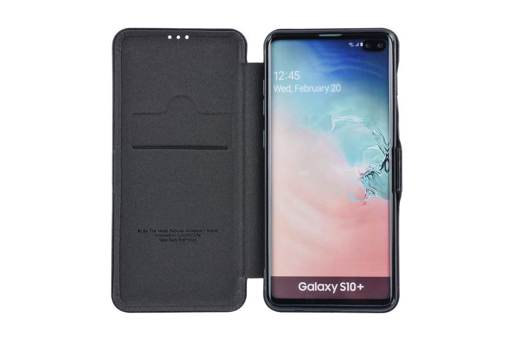 Hanytasche für Samsung Galaxy S10 Plus Kartenhalter Schwarz Book-Case hul -Magnetverschluss - Kunststof;TPU
