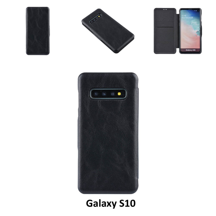 Hanytasche für Samsung Galaxy S10 Kartenhalter Schwarz Book-Case hul -Magnetverschluss - Kunststof;TPU