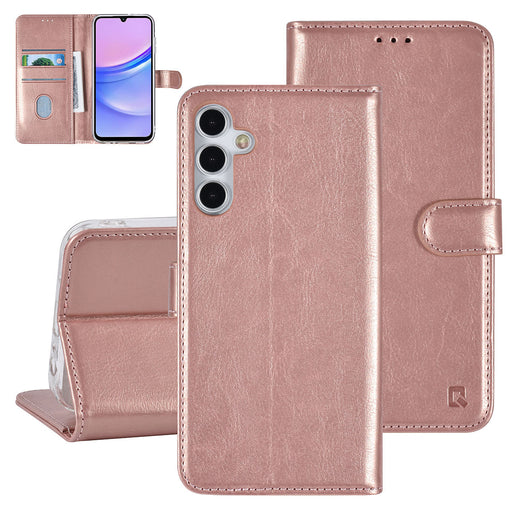 UNIQ Handytasche etui für Samsung Galaxy A15 5G Book-Case hul - Kartenhalter - Rose Gold