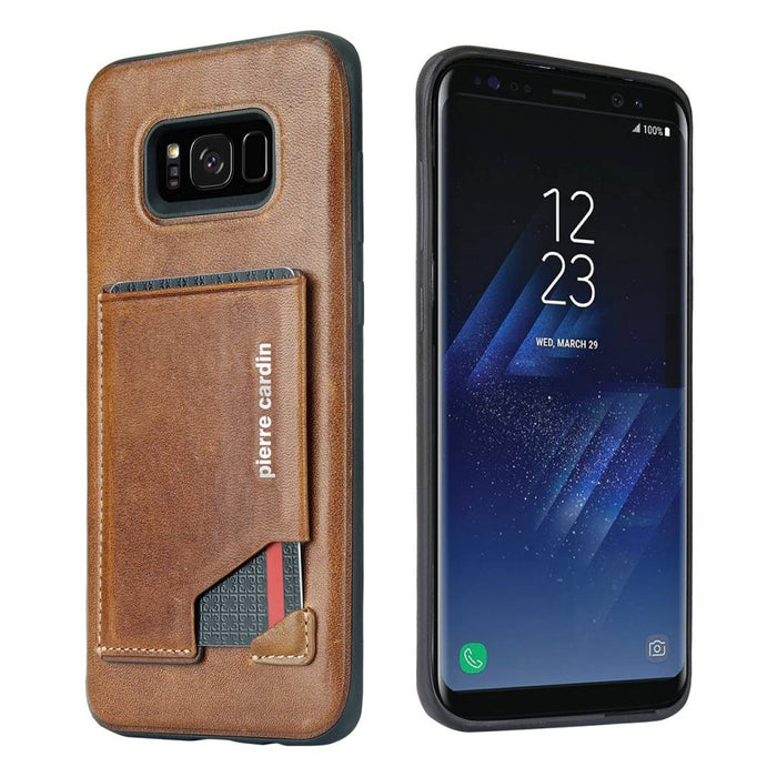 Pierre Cardin Silikonhülle Braun fur Samsung Galaxy S8 Plus