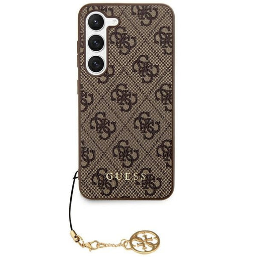 Guess Hülle etui für Samsung Galaxy S24 Ultra S928 Braun hardcase 4G Charms Collection