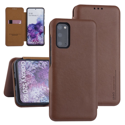 Handytasche für Samsung Galaxy S20 Braun Book-Case hul - Kartenhalter