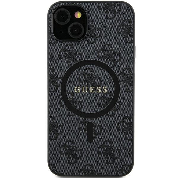 Guess Hülle etui für Samsung Galaxy S24 Ultra S928 /Schwarz hardcase 4G Collection Kunstleder Metal Logo MagSafe