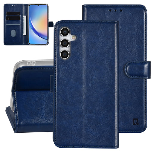 UNIQ Handytasche etui für Samsung Galaxy A34 5G Book-Case hul - Kartenhalter für 3 Karten - Magnetverschluss - Blau