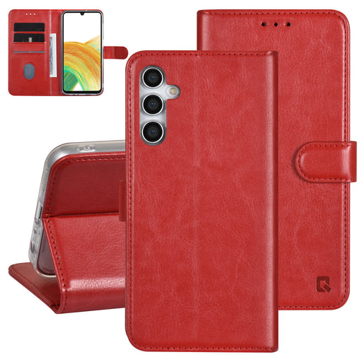 UNIQ Handytasche etui für Samsung Galaxy A24 Book-Case hul - Kartenhalter für 3 Karten - Magnetverschluss - Rot