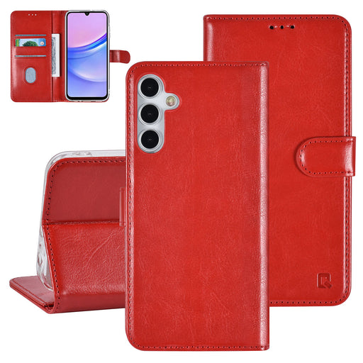 UNIQ Handytasche etui für Samsung Galaxy A15 5G Book-Case hul - Kartenhalter - Rot