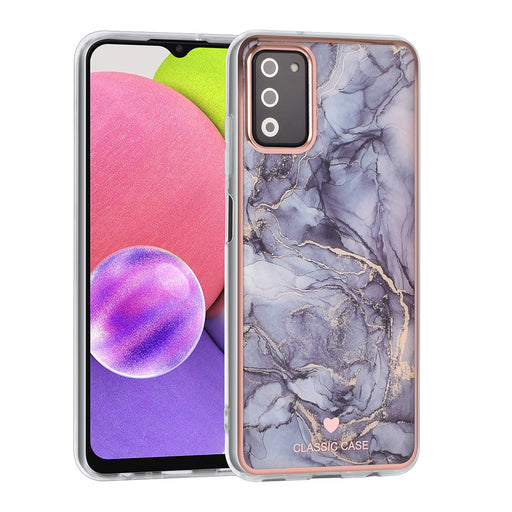 UNIQ Classic Hülle Etui für Samsung Galaxy A03s - Silikonhülle TPU - Marble Grau