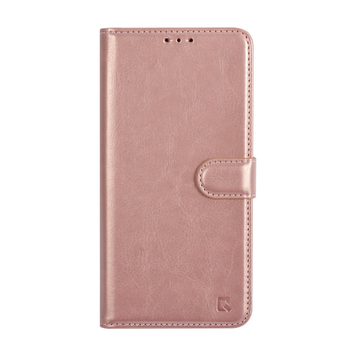 uniq-handytasche-etui-fur-samsung-galaxy-a04-book-case-hul-kartenhalter-fur-3-karten-magnetverschluss-rose-gold