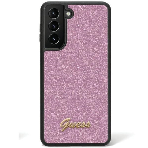 Guess Hülle etui für Samsung Galaxy S24 Ultra S928 fioletowy/purple hardcase Glitter Script