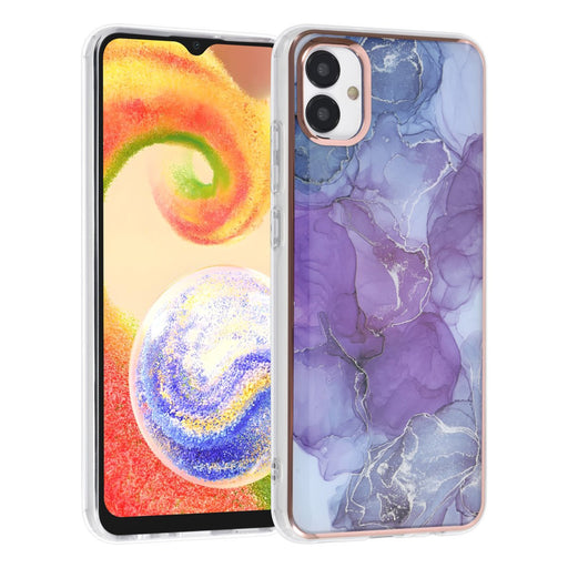 UNIQ Hülle Etui für Samsung Galaxy A04 Silikonhülle - Marble Purple