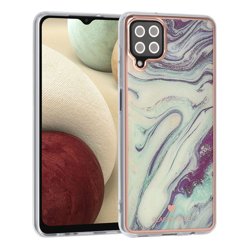 UNIQ Classic Case Etui für Samsung Galaxy A12 - Silikonhülle TPU - Marble Aquamarine