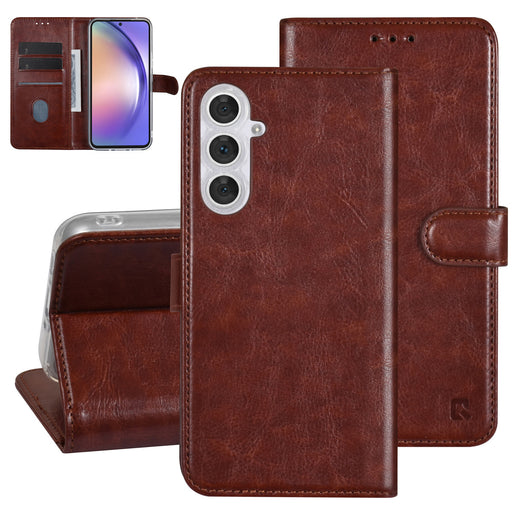 UNIQ Handytasche etui für Samsung Galaxy A54 5G Book-Case hul - Kartenhalter für 3 Karten - Magnetverschluss - Braun