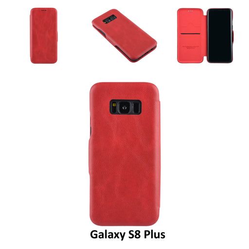 Hanytasche für Samsung Galaxy S8 Plus Kartenhalter Rot Book-Case hul -Magnetverschluss - Kunststof;TPU