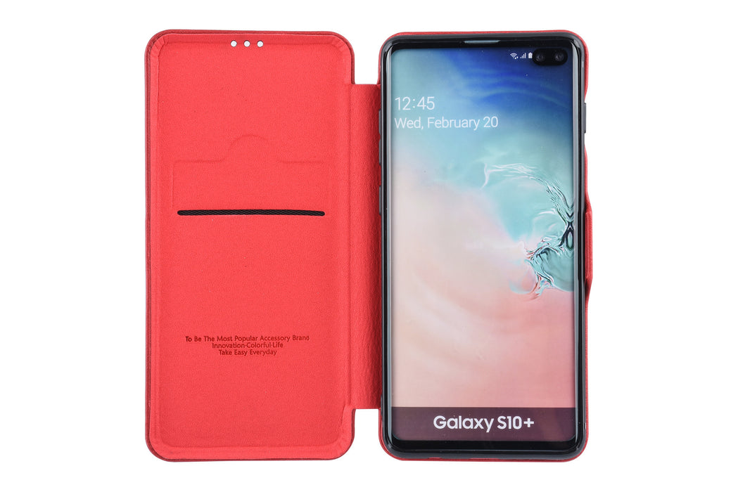 Hanytasche für Samsung Galaxy S10 Plus Kartenhalter Rot Book-Case hul -Magnetverschluss - Kunststof;TPU