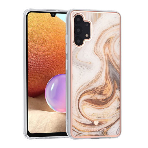 UNIQ Classic Case Etui für Samsung Galaxy A32 4G - Silikonhülle TPU - Marble Braun