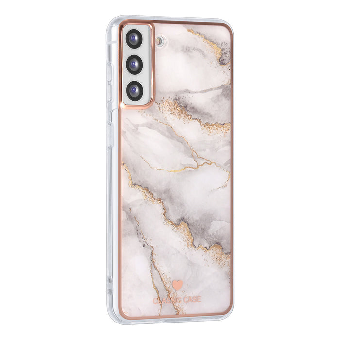 uniq-classic-case-etui-fur-samsung-galaxy-s21-plus-silikonhulle-tpu-marble-weiss