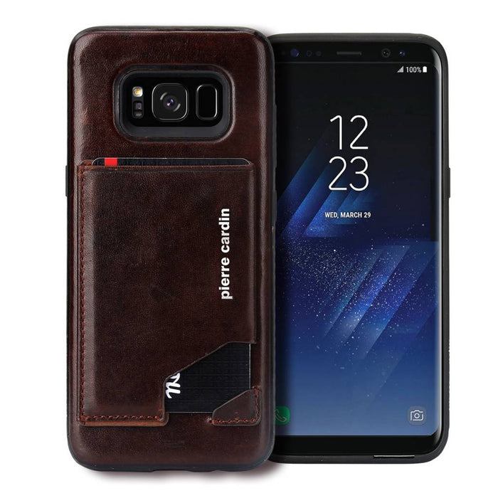 Pierre Cardin Silikonhülle Dunkel Braun fur Samsung Galaxy S8