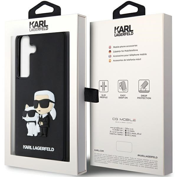Karl Lagerfeld Hülle für Samsung Galaxy S24 S921 /Schwarz hardcase 3D Rubber Karl&Choupette